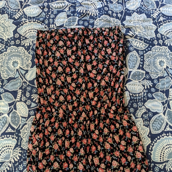 F21 Floral Strapless Romper